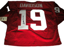 COTTON DAVIDSON DALLAS TEXANS RARE W/COA SIGNED OFFICIAL LICENSED WILSON JERSEY