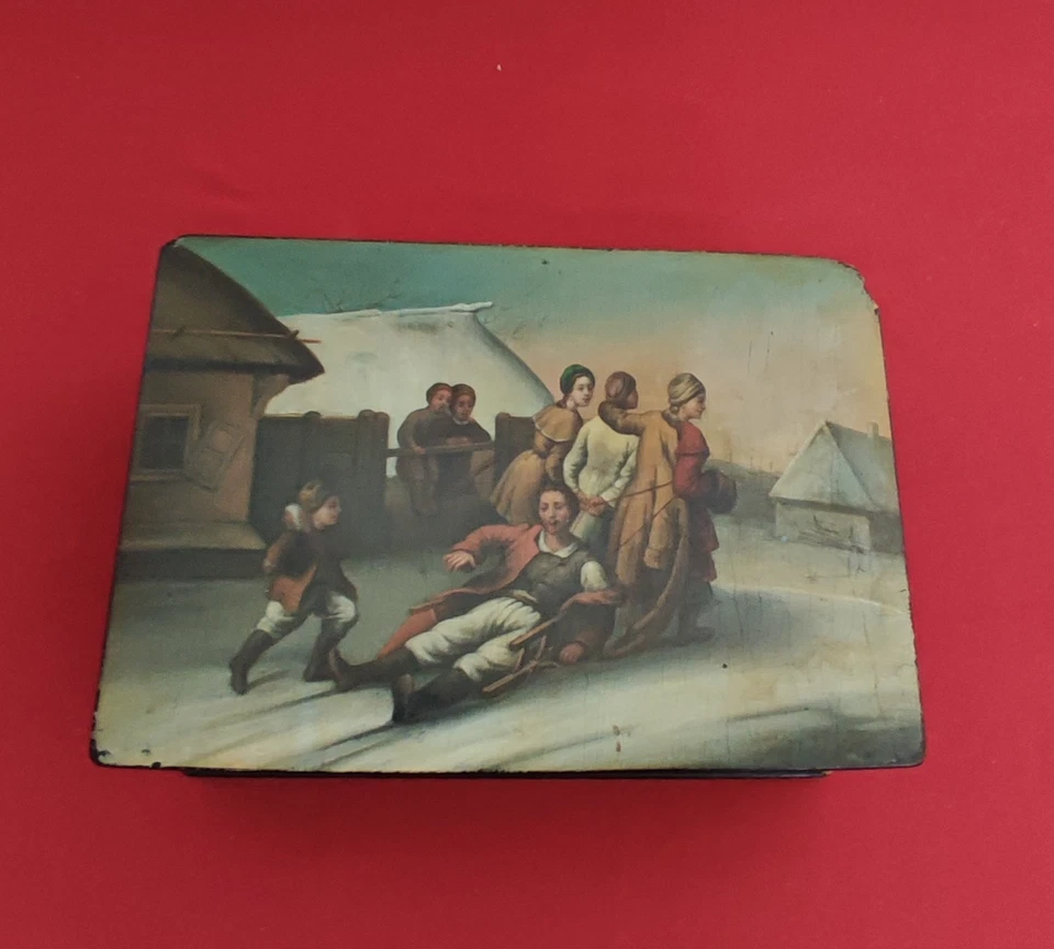 Antike Russische Lack Dose Russische Lackmalerei mit Stempel siehe Fotos. - Bild 3 von 4