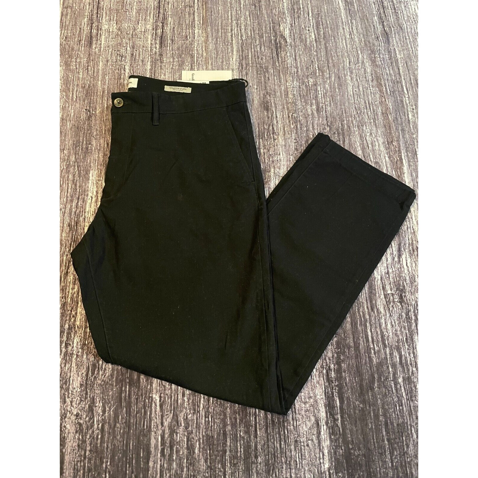 Goodfellow & Co Mens Chino Athletic Fit Henn Pants Black Size 38 W × 32 L