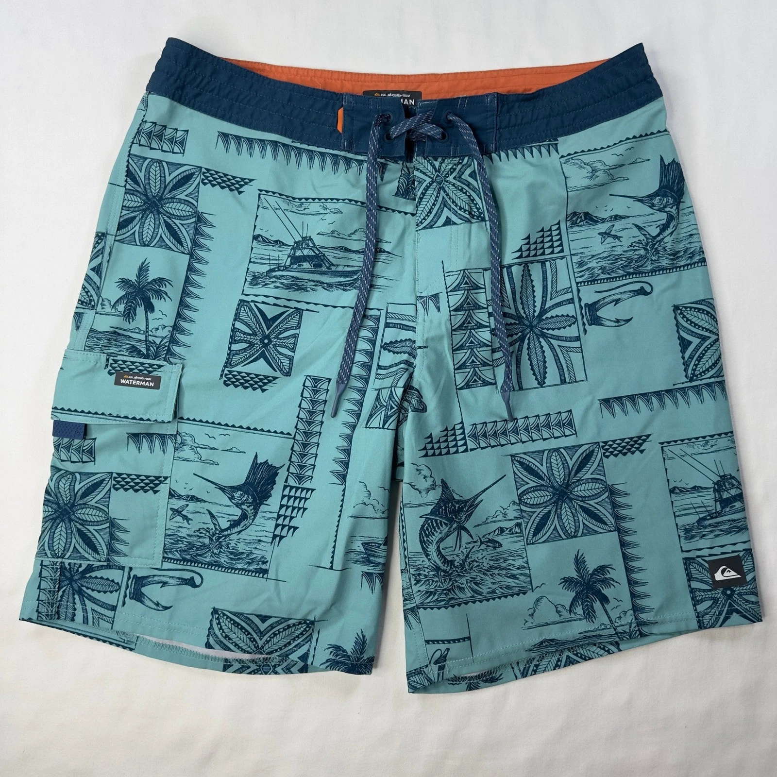 Quiksilver Bill Fish Board Shorts Mens 34 Blue Fishing Swimming
Opens in a new window or tab