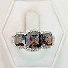 Stunning .925 Vintage Sterling Silver Estate Ring Size 8 with Brown stone