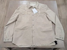 $1350 Mens DRKSHDW Rick Owens Patch Pocket Button Up Work Shirt Mineral XL