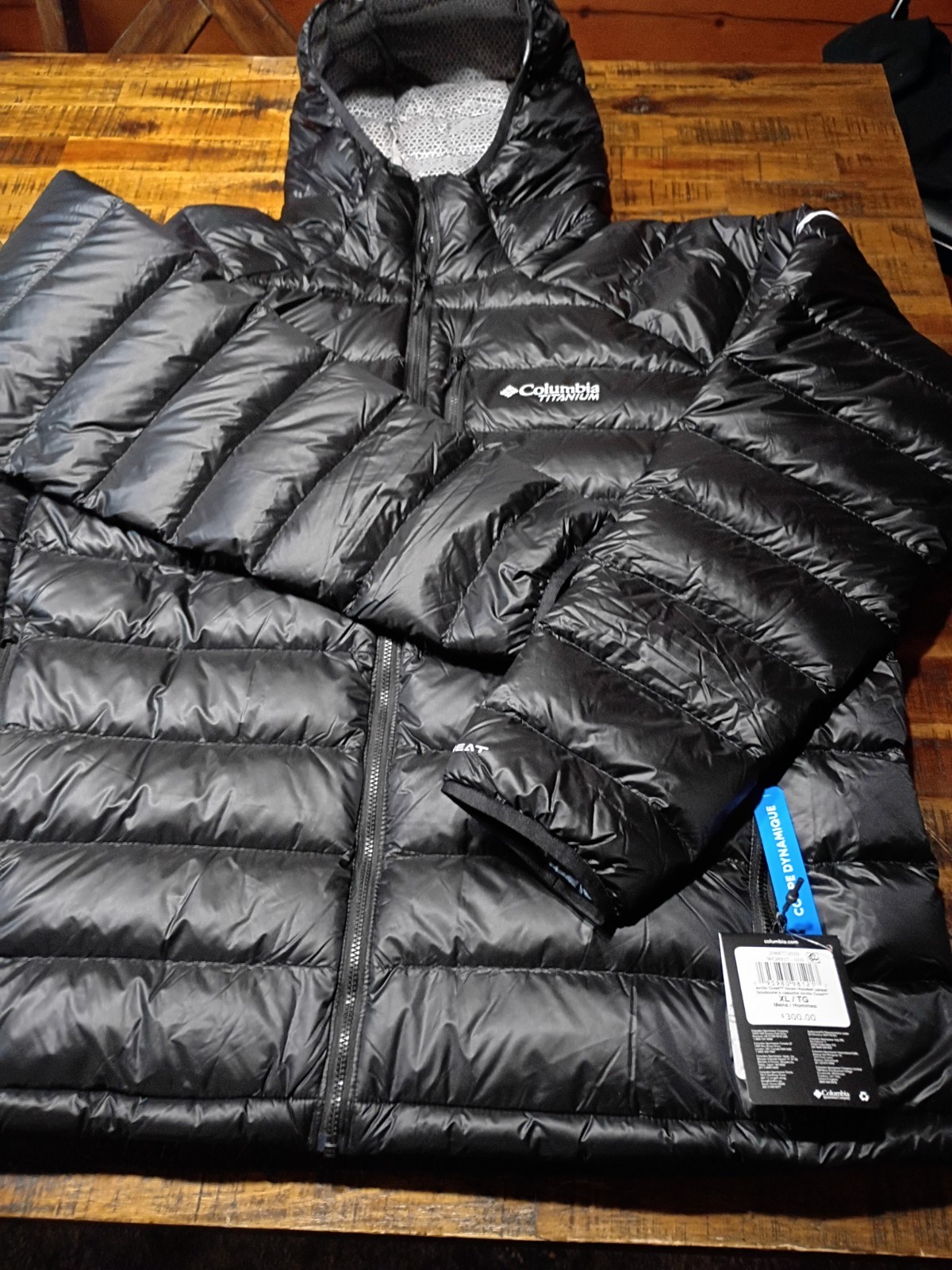 Mens Columbia Titanium Omni-Heat Arctic Crest 700 Down Hooded Jacket Sz XL