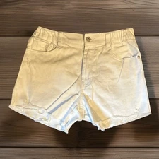 Rewash White Jean Shorts Size 3/26 Raw Edge Distressed Stretch Pockets