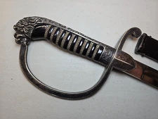 WWI German Bavarian Officers Sword w/Scabbard - Eickhorn - Silver Lion Headed