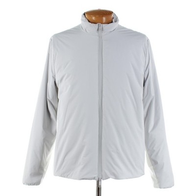 G/Fore NWT Nylon Blend Mixed Media Jacket Size Large US In Light Gray