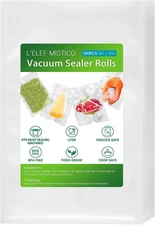 L'ELEF MISTICO Precut Vacuum Sealer Bags for Food, 8 x 12 (100 count), Clear 