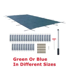 Inground Pool Cover Safety Fits Rectangle Swimming Pool Mesh Solid Pool Cover