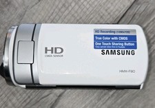 Samsung HMX-F90 HD Camcorder White Handheld Video Recorder Camera 52x Zoom Cam