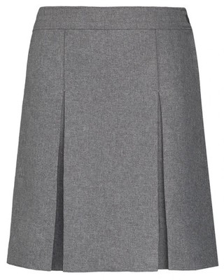 Dennis Uniform Girls  Stitched-Down Kick Pleat Skirt Heather Gray Size G6