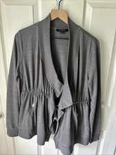 Allsaints Grey Jersey Gina Drape Jacket Cardigan US 6 UK 10 Oversized Shacket