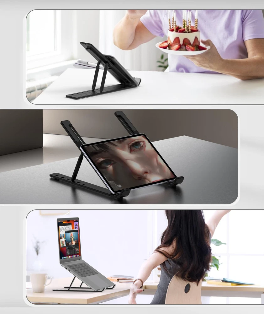 Portable Aluminum Foldable Laptop Stand for Desk Boost Ergonomics