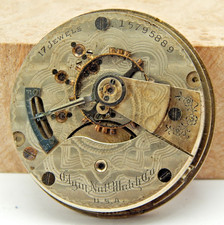 Antique 1911 Elgin 336 18 size 17 jewel open face pocket watch movement w/ dial
