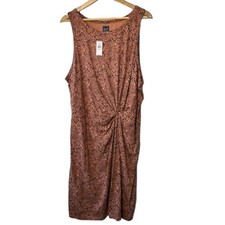 Gap Sleeveless Knot-Waist Dress Women's XXL New Orange Coral Floral Print
