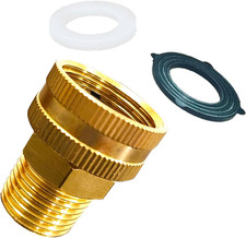 Garden Hose Adapter Brass 3/4 GHT Female X 1/2 NPT Male Connector, GHT to NPT Ad