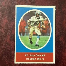 1972 Sunoco NFL Action Set LINZY COLE ROOKIE Stamp HOUSTON OILERS