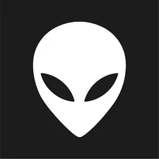 Alien Head Outline Vinyl Decal Car Window Laptop UFO Sticker