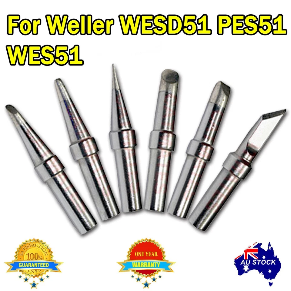6PCS Solder Rework Soldering Station Iron Tips for Weller WESD51 PES51 WES51 OZ - Image 2 of 3