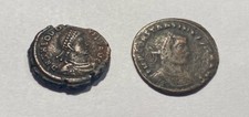 2 4AD Roman coins Emperors Theodosius and Constantine