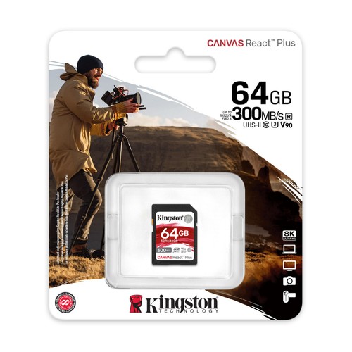 Kingston Canvas React Plus 64GB U3 V90 SD Card - Picture 3 of 3