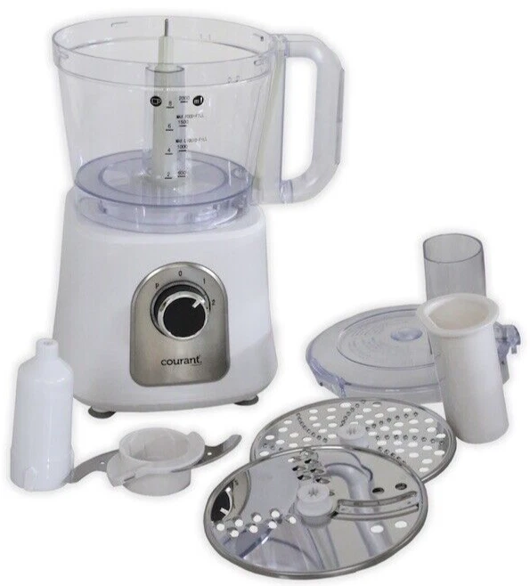 Courant Food Processor Large 12-Cup bowl 800W motor, stainless steel blade-White - Image 2 of 4