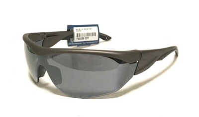 NEW Men's Sunglasses Ags Argus Vision Sleek Shield Sport Matte GRAY Plastic