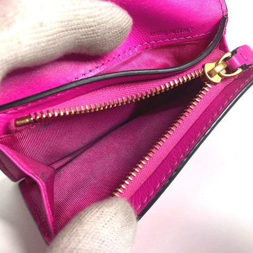 VALENTINO Studs logo Compact Wallet Folded wallet Leather pink - Bild 11 von 15