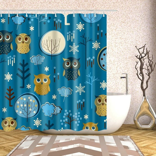 Cartoon Penguin Holding Gun Shower Curtains Bathroom Decor Waterproof Polyester For Sale Online Ebay
