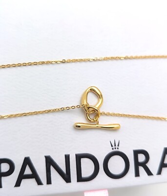 NEW 100% Authentic PANDORA 14K Organic Shaped Circles T-bar