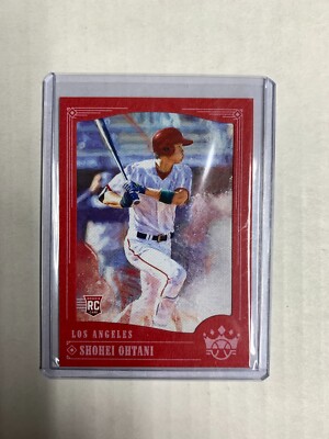 Shohei Ohtani 2018 Diamond Kings Framed Red Canvas Rookie RC LA
