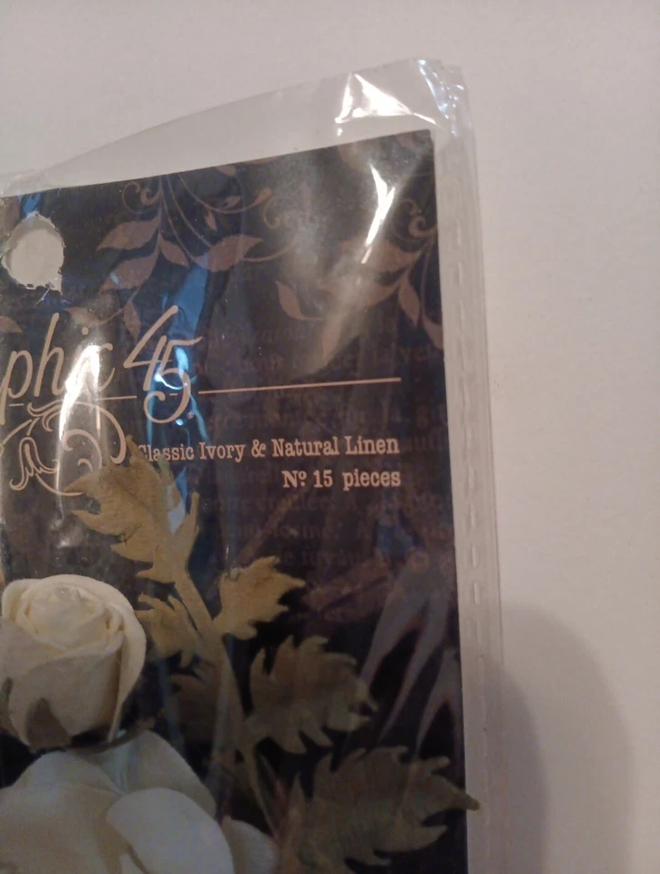 Gráfico 45 Rosa Ramo Colección Clásico Marfil Lino Natural Foto 2 de 4