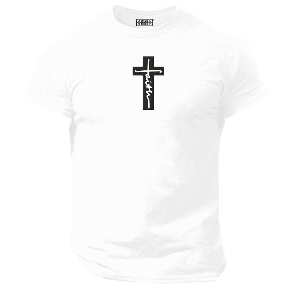 Faith Cross T Shirt Gym Clothing Bodybuilding Training Workout Exercise MMA Top eBay