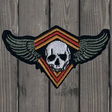 Skull & Wings Embroidered Patch — Iron On