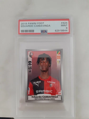 2019 PSA 9 Eduardo Camavinga #424 Football Sandwiches Rookie Sticker RC