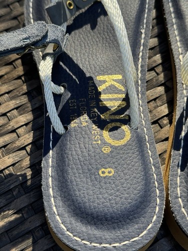 Kino Made in Key West Women's Size 8 Sandals Flip Flops navy blue free shipping - Picture 2 of 17