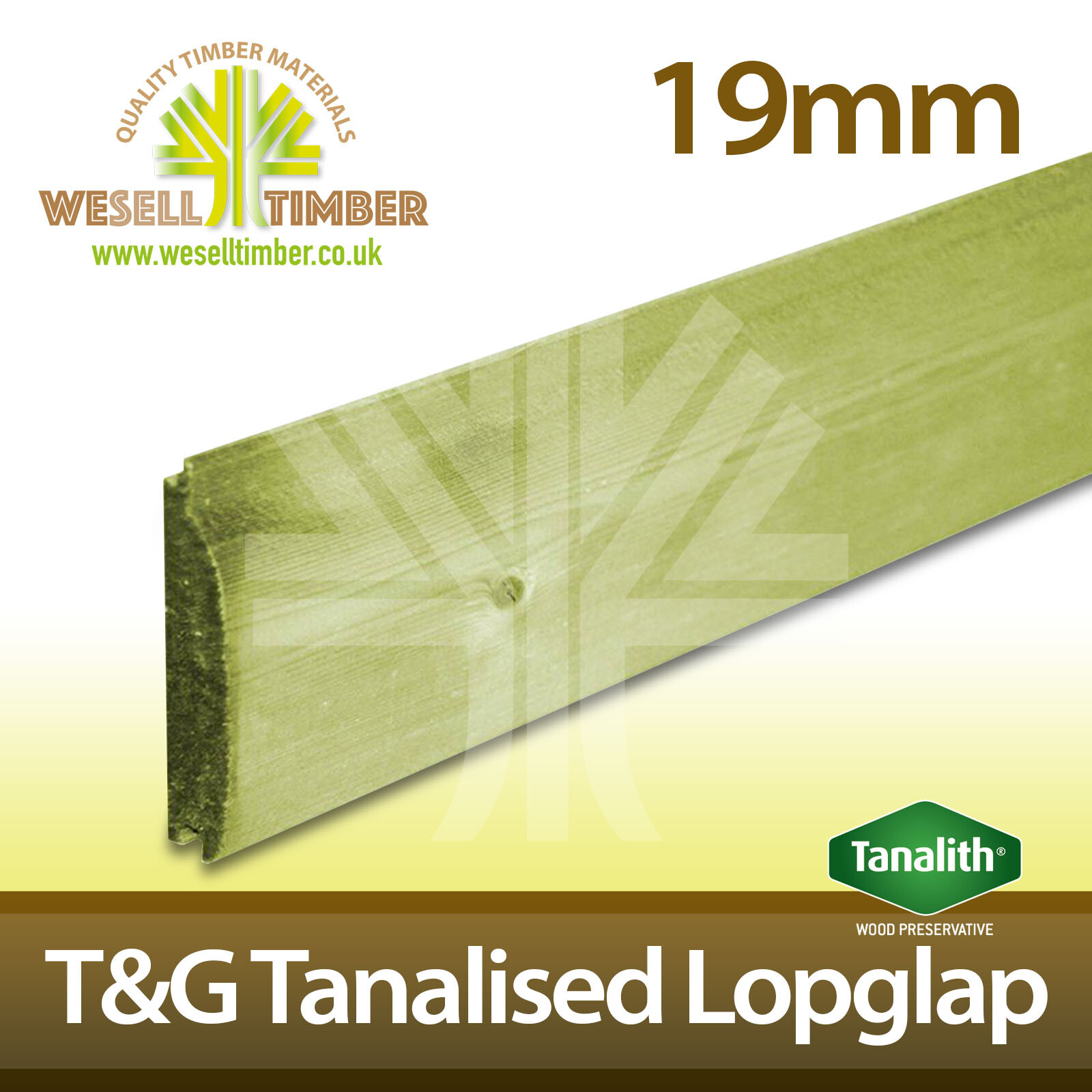 Loglap Sizes 19mm T&G Tanalised Loglap Pressure Treated Pack of 10 Various Sizes 3m ...