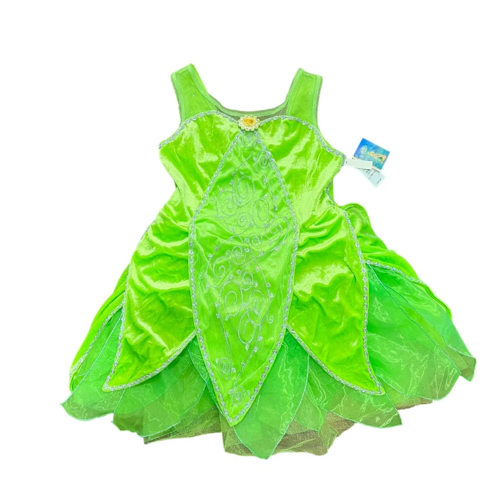 The Disney Store Girls Size Large 10/12 Green Tinker Bell Dress Costume NWT - Image 2 of 4