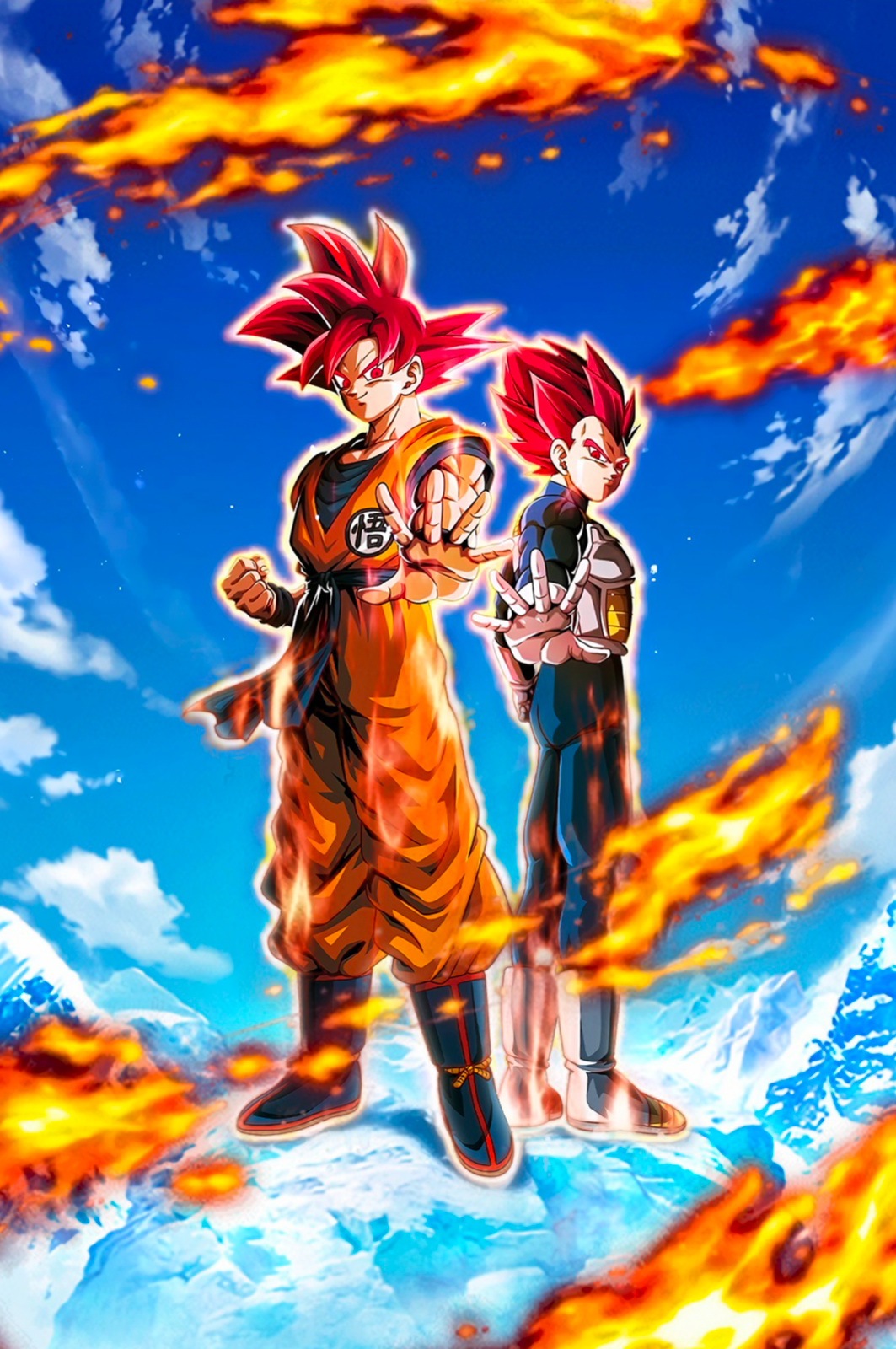 Dragon Ball Super Poster Goku and Vegeta SSJ/Blue/God 12inx18in