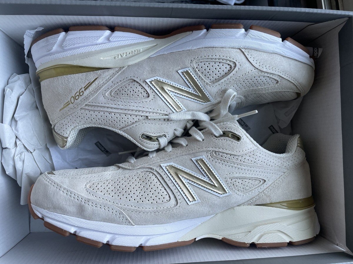 New Balance 990v4 Made In USA Off White Gold Shoes M990AG4 New Balance 990v4 Made In USA Off White Gold Shoes M990AG4