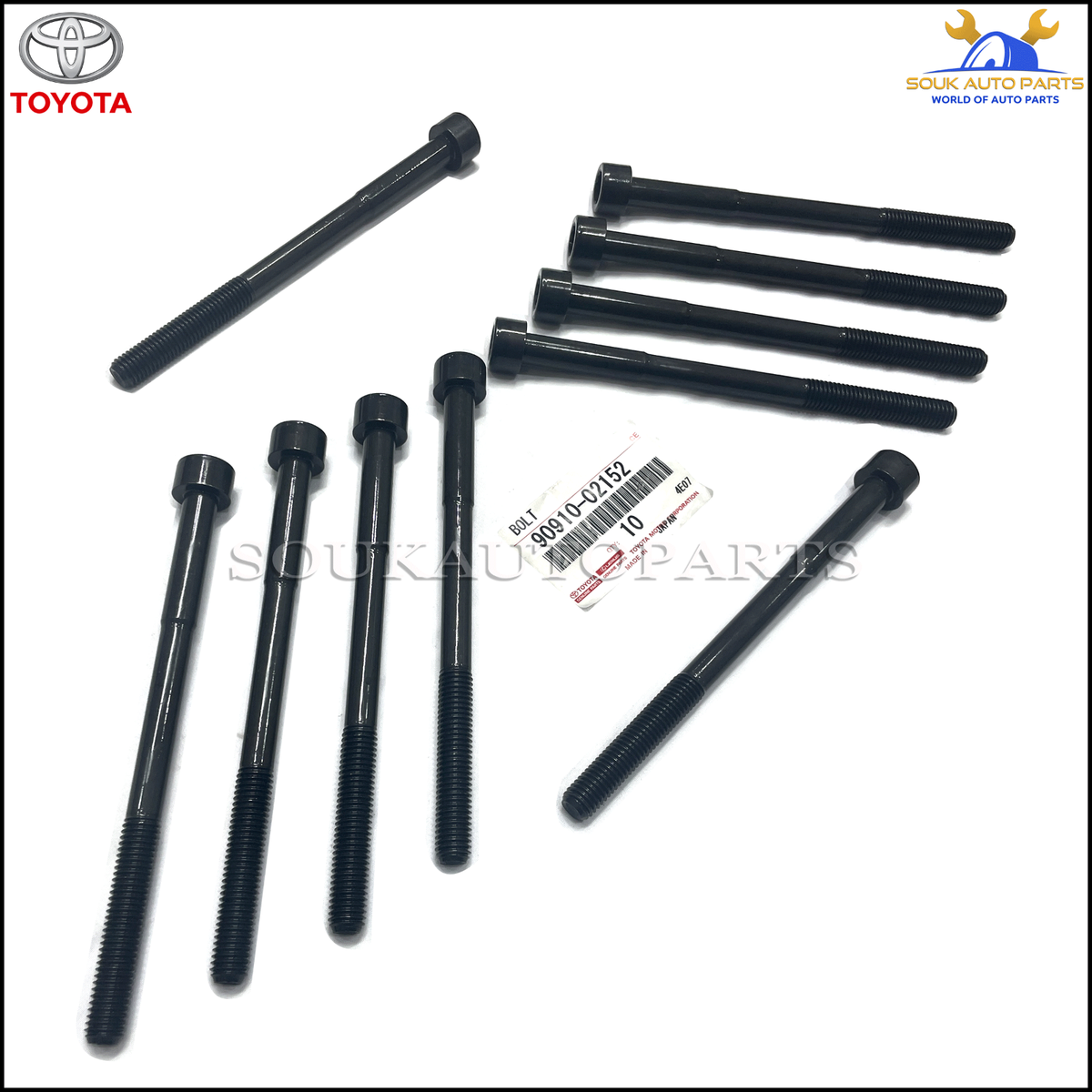 head×head2点セット！ ブーツ交換可能 2718 90910-02152 Genuine Toyota HEAD BOLT SET 1ZZ/3ZZ-FE (10Pcs) CELICA