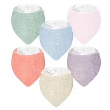 Muslin Baby Bibs6 Pack Baby Bandana Drool Bibs 100% Cotton for Baby Boy GirlS...