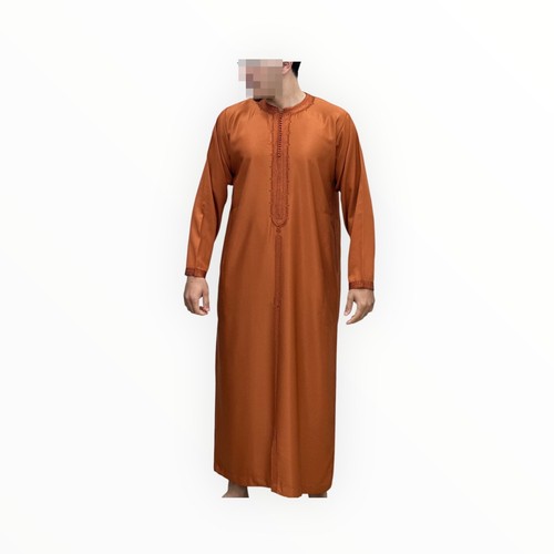 Moroccan Mens kaftan Long Sleeve Embroidery Caftan Thobe For Men Dishdasha - Picture 24 of 28