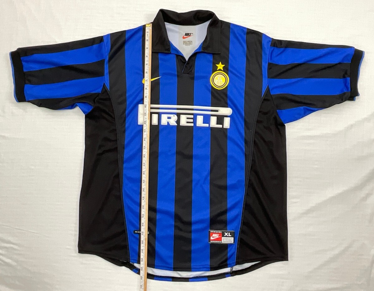 Vtg 1998 1999 Inter Milan Nike Shirt DJORKAEFF 6 Jersey XL Pirelli