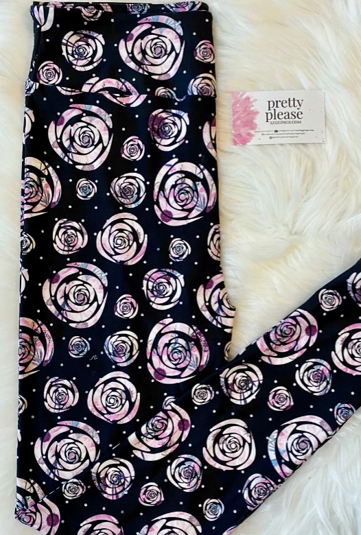 Watercolor Floral Peek Roses Super SOFT Leggings OS TC Plus rts Foto 2 de 2