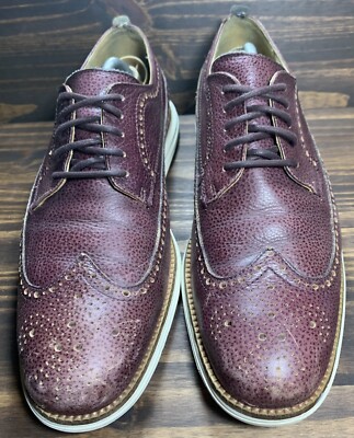 Cole Haan Grand Os Mens Size 9.5 Leather Oxford  C20234 Wingtip Burgendy Shoes Cole Haan Grand+ Wingtip Men main image 2