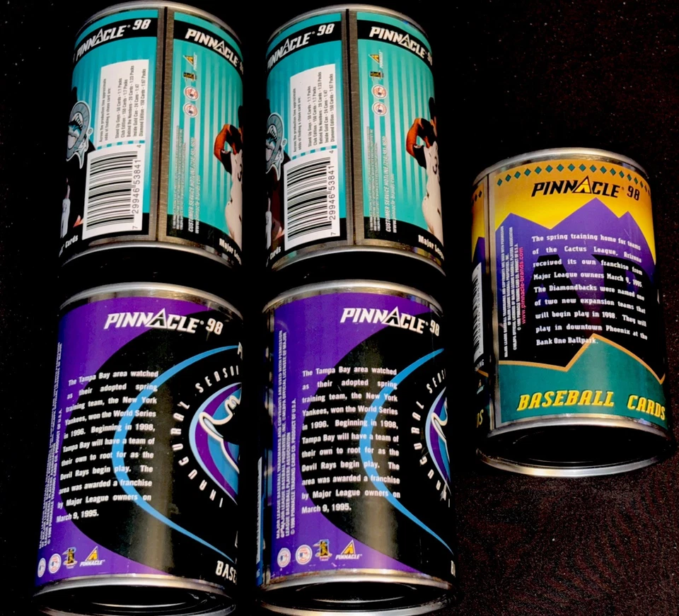 5 1998 Pinnacle Inside MLB Cans SP CHASE VERSIONS Unopened: Marlins Rays Dbacks - Image 2 of 4