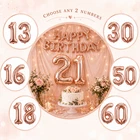 Rose Happy Birthday Balloons Set Foil Numbers 13/16/18/21 Age Party Decorations