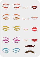 Facial Features Stencils 11.7x8.3 inch Plastic Eyes Stencils Large Reusable