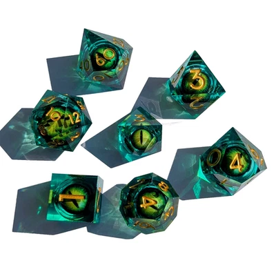 MARKENLOS Dragon Eye Dice Set Green Grüne Würfel RPG Tabletop top Geschenk Drachenschatz