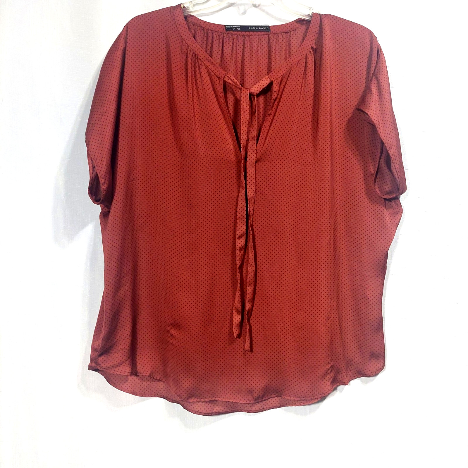Zara Basic Womens Large Lightweight Blouse Short … - image 1